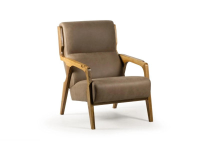 Design Gray Armchair Living room Upholstery Leather Luxury Seat Upholstered furniture